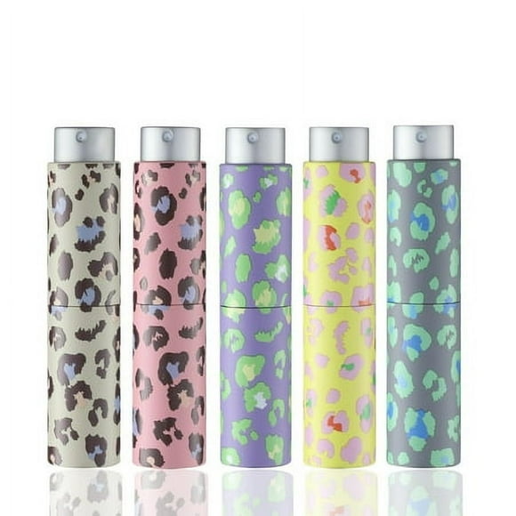 IRON BILL 8ML Travel Perfume Bottle Refillable (Leopard Print) Mini Portable Atomizer Spray Bottle for Cologne and Perfume(5pcs)