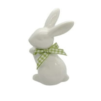 Summercome Ceramic White Rabbits Easter Bunny Decorations Porcelain Bunny Rabbit for Easter Decoration Ceramic Bunny Figurine Statues for Home Decor Bunny Decor Rabbit Decor Spring Decoration Gifts
