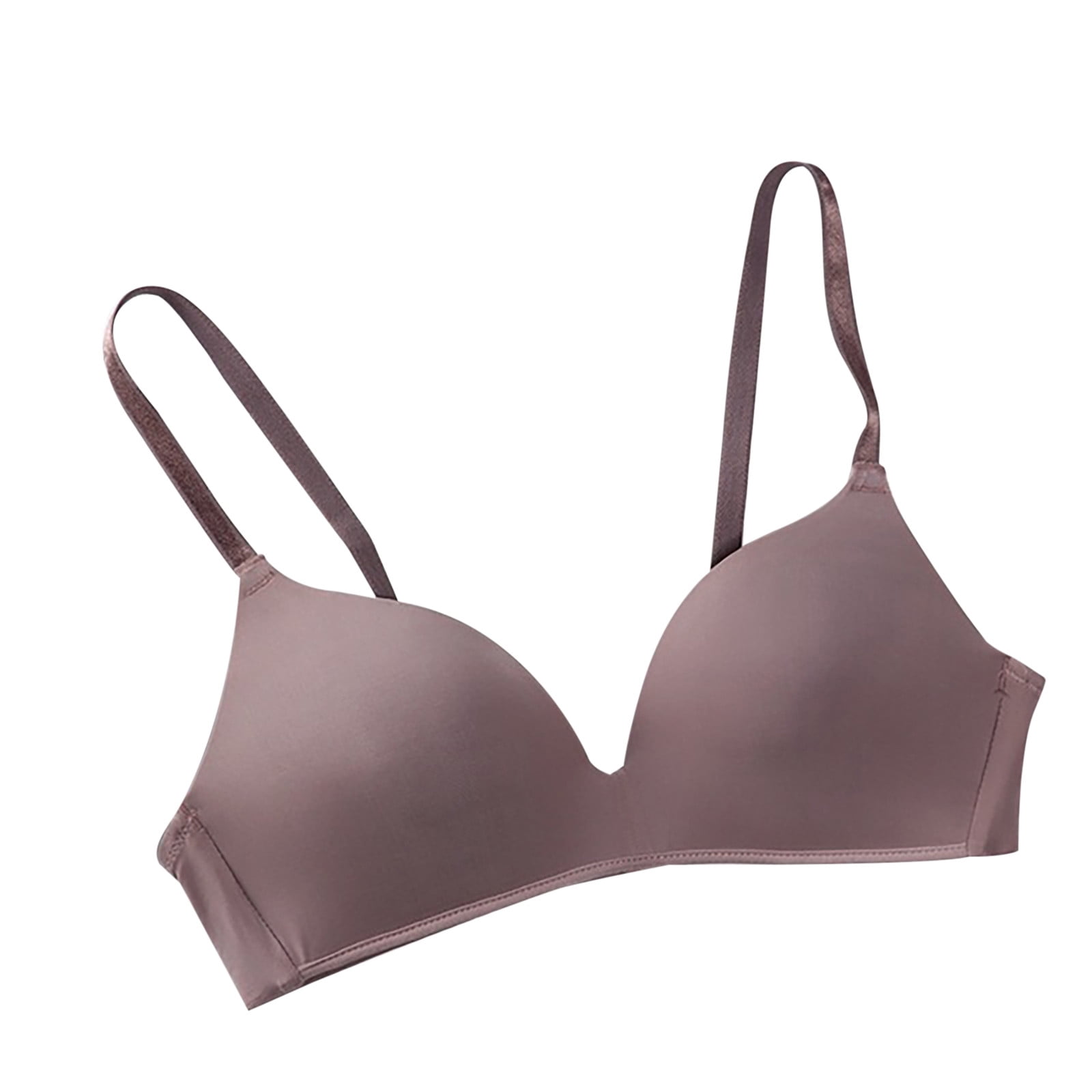 Bigersell Push-Up T-Shirt Bra Lightweight Bra, Seamless, Small Chest, No  Underwire, Cup Underwear Tall Size Padded Bra With Straps, Style 3726,  Coffee