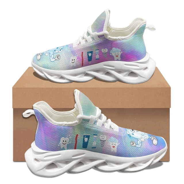 Zapatillas deportivas suaves con estampado de protección dental para hombre, de otoño e invierno, antideslizantes, con punta redonda, informales, planas y resistentes a la suciedad.