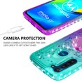 thumbnail image 5 of SOGA Phone Cover Compatible for Moto G8 Power Case Liquid Floating Quicksand Case with Diamond Ring Stand for Magnetic Car Mount and Lanyard - Purple on Teal, 5 of 5