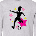 thumbnail image 4 of Inktastic Girl Playing Soccer- Pink and Yellow Stars Long Sleeve Youth T-Shirt, 4 of 5