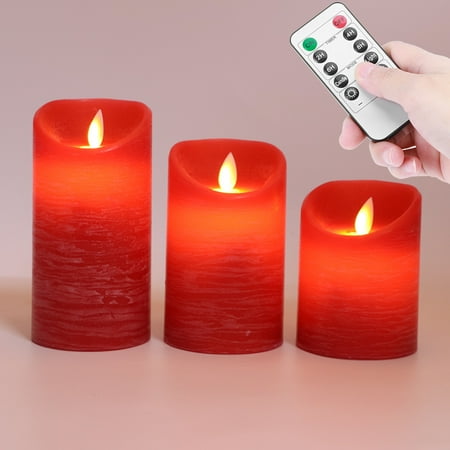 Spptty 3pcs Led Simulation Electronique De Fausse Bougie Avec Telecommande D Eclairage A La Maison Rouge Walmart Canada
