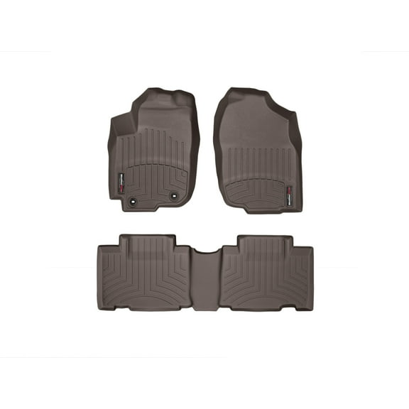 WeatherTech Custom Fit FloorLiners compatible with 2015-2015 Toyota RAV4 - 1st & 2nd Row, Cocoa