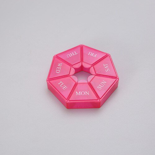 Estuche de plástico para pastillas de 1 piezas, caja de dulces para tableta, soporte de almacenamiento portátil, organizador de viaje, contenedor dispensador de píldoras, 7 días