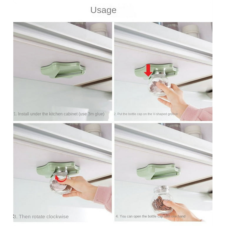 Under Cabinet Jar Opener - Undermount Lid Gripper Tool Kitchen Gadget