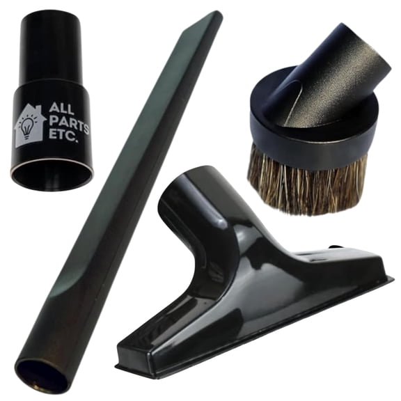 ALL PARTS ETC. 4-Piece Wet/Dry Vacuum Attachment Kit with 1.50" Adapter – Fits 1.25" & 1.50" Friction Fit Hoses – Includes Gulper Floor Tool, Crevice Tool & Dust Brush – Replacement for Craftsman