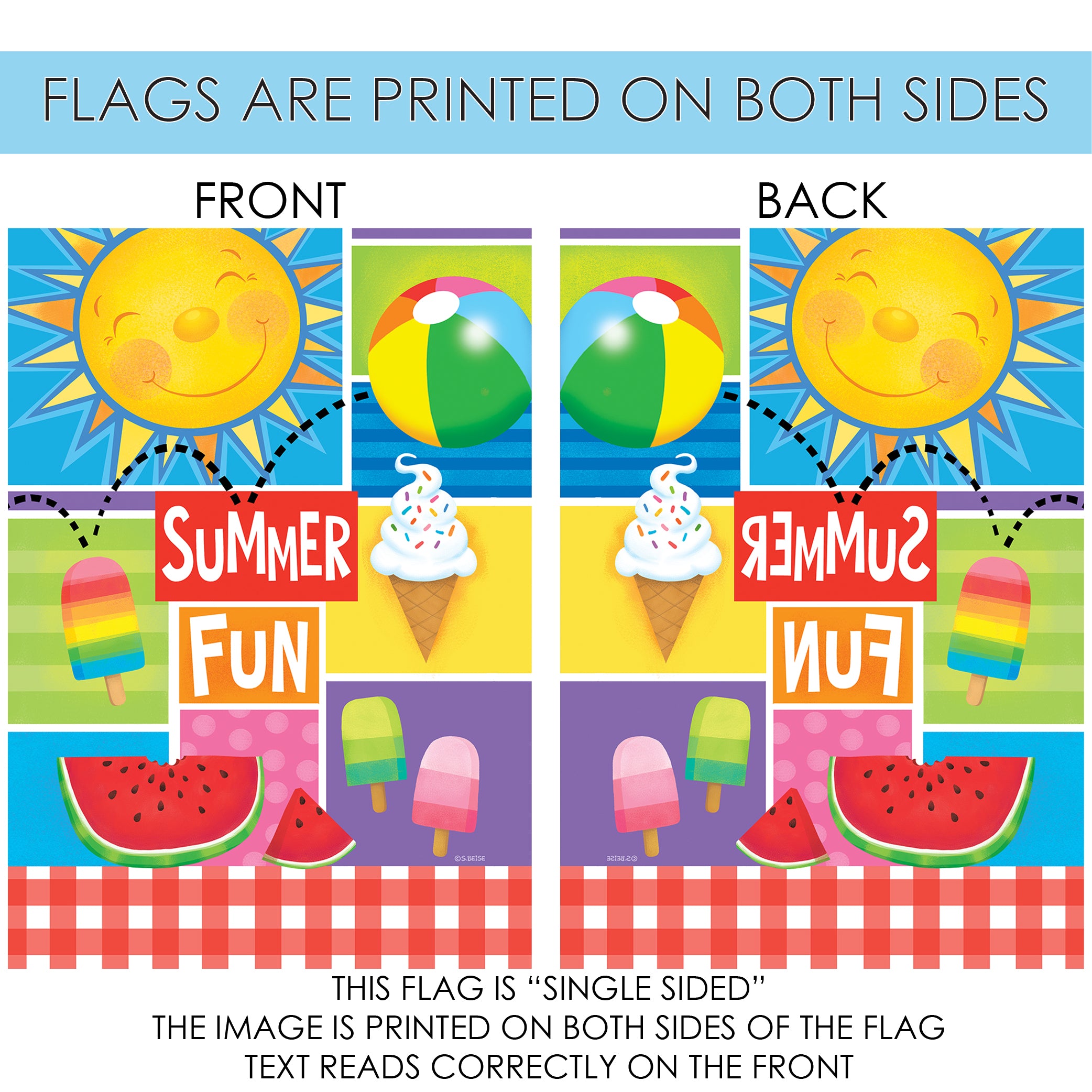Toland Home Garden Summer Fun Sunshine summer Flag Double Sided 28x40 Inch - image 5 of 5
