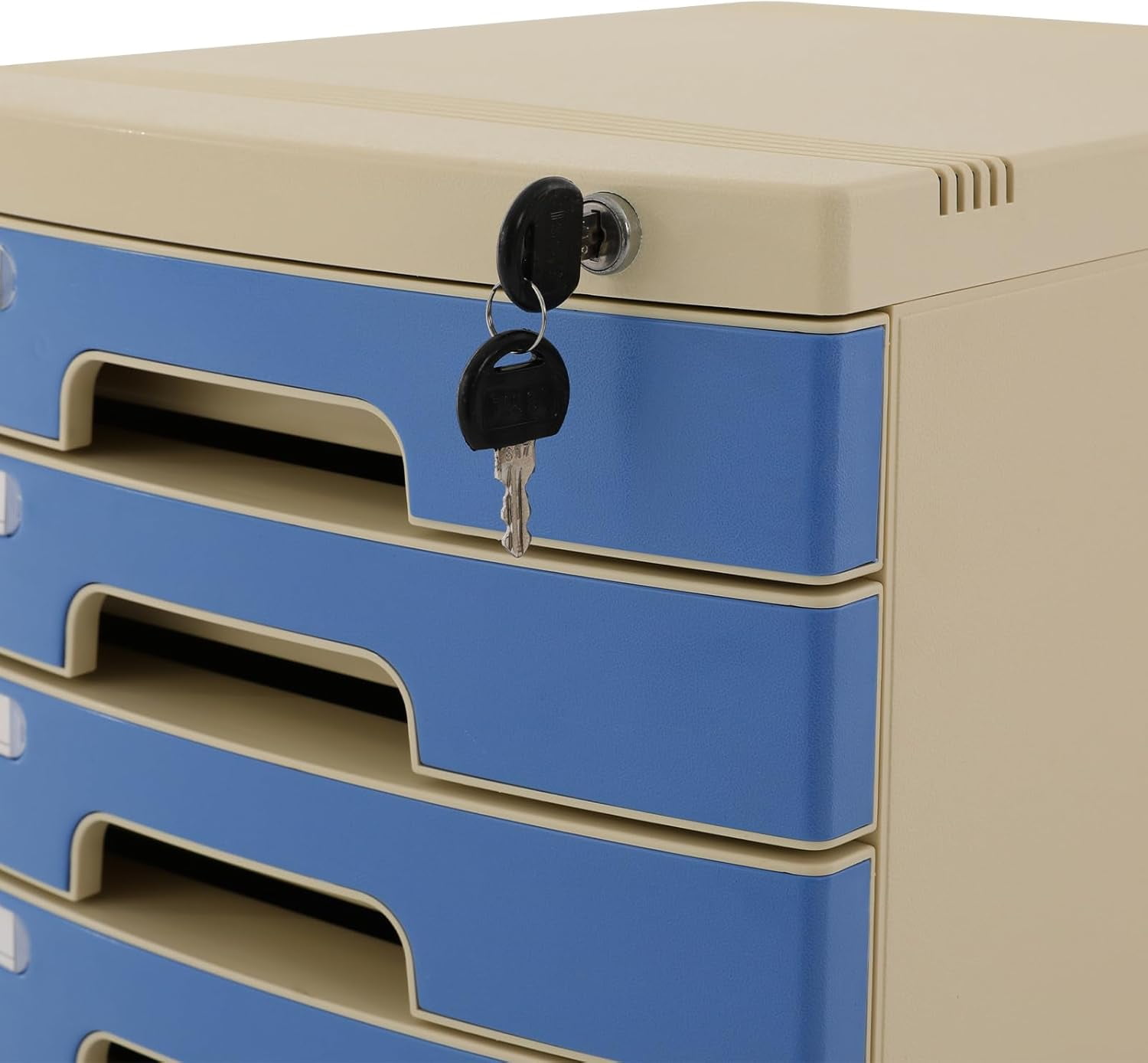 6 Compartments Home Desktop Drawer Organizer Literature Organizer with Key Office Drawer File Organizer Storage Bin Container for Desk Accessory Stationery