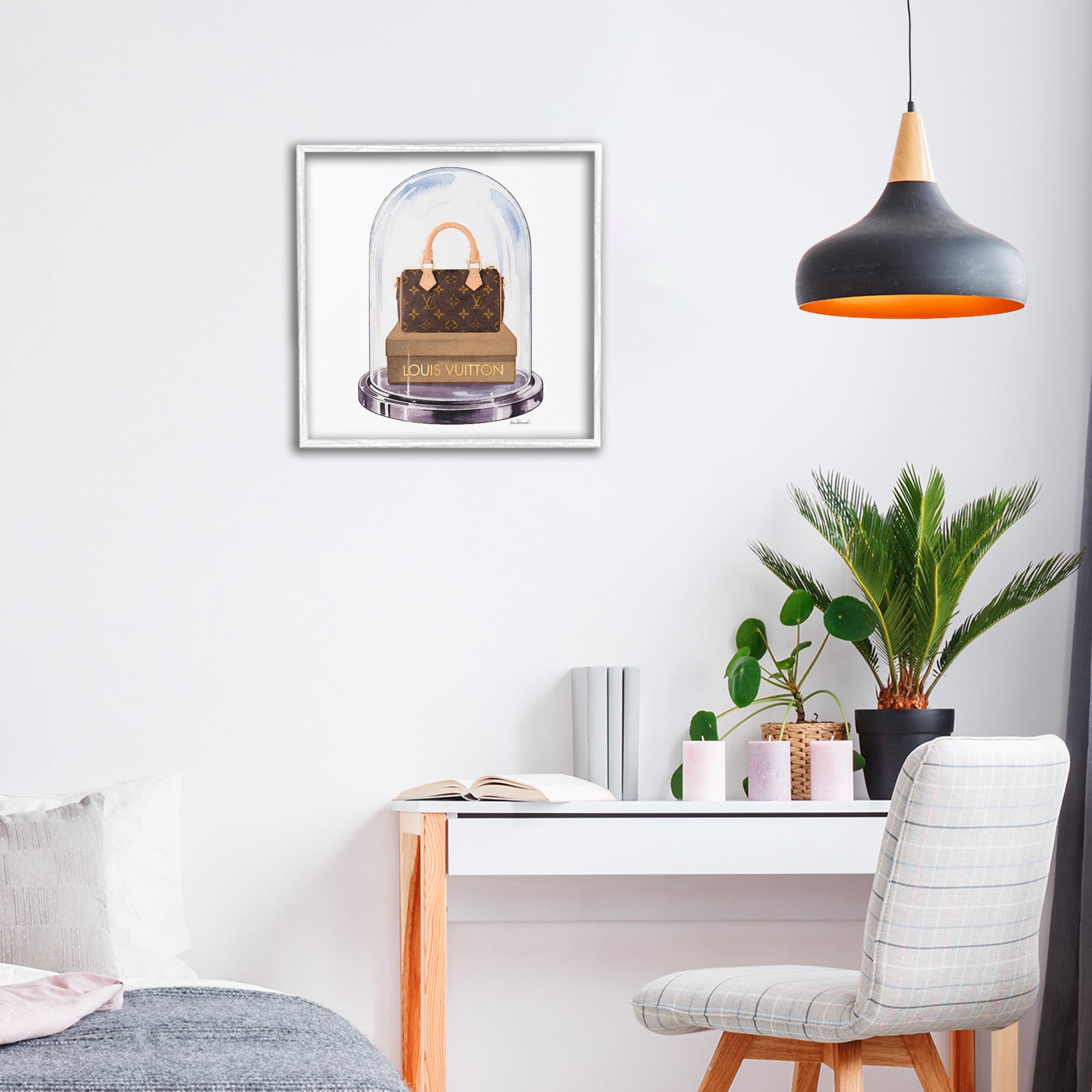 Stupell Industries Glam Purse Bell Jar White Framed Giclee Art, design by Amanda Greenwood
