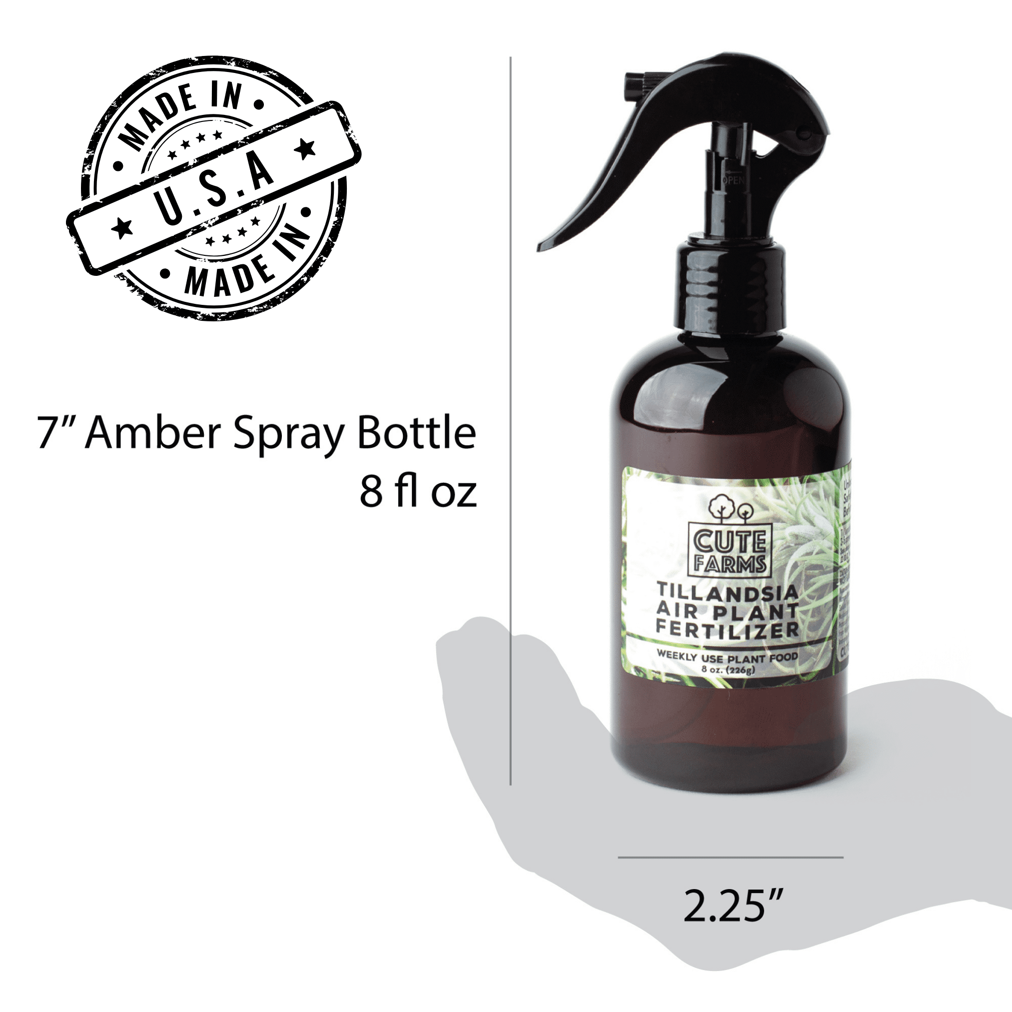 Cute Farms Tillandsia Air Plant Fertilizer - Weekly Use (Three - 8 oz. Spray Bottle)