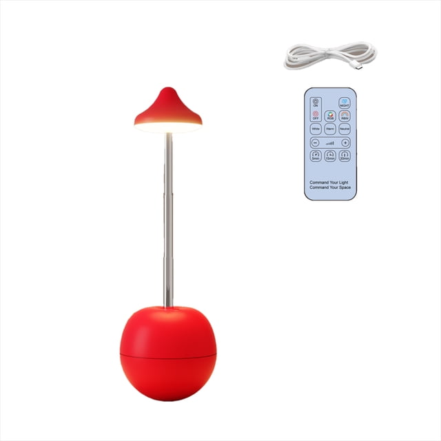 Led Light Bulb Decorative Bedside Lamp for Dorm Table, Led Night Light with Remote Control Adjustable Height for Ambient Lighting