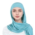 thumbnail image 2 of Wovix Ready To Wear Hijab for Women Instant Turbans Soft Scarf Clothes Long Solid Color Soft Lightweight For Daily Stretch Head Scarf, 2 of 3