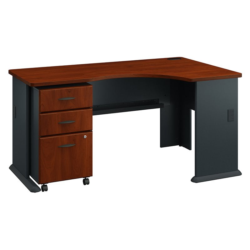 Series A Right Corner Desk with Mobile File in Cherry Walmart