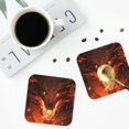 thumbnail image 4 of Lsque Magma Fire Black Dragon Pattern 4" Drink Coasters Set of 4, PVC Leather Absorbent Coasters, Table Coaster Set Decorative Coffee Cup Coasters Housewarming Gift -Square, 4 of 6