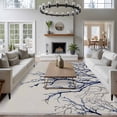 thumbnail image 3 of 6'x9' Area Rugs, Blue Tree Indoor Outdoor Area Rug for Living Room Bedroom, Retro Farmhouse Botanical Branches Bird Washable Bathroom Rugs Kitchen Floor Carpet Mats Home Decor Aesthetic, 3 of 8