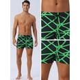 thumbnail image 4 of DARING DIVA Men's Geometric Patterns Elastic Waist Board Shorts 32 Green, 4 of 6