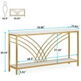 thumbnail image 2 of Spaco 70.9" Console Table, Faux Marble Entryway Table with 2 Tier Storage Shelf, Console Table for Indoor as Home, Living Room, White & Gold, 2 of 4