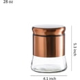 thumbnail image 4 of Set of 3 Glass Canisters with Bronze Stainless Steel Cover and Lids,28/38/50, 4 of 7