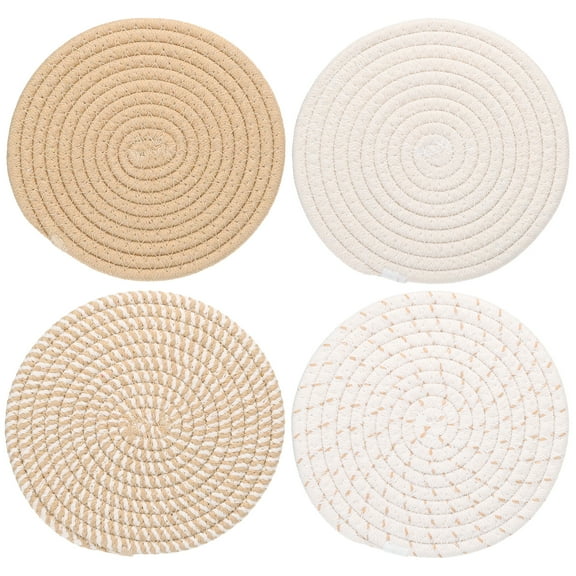 Uxcell 4 Pcs 7 Inch Plant Coasters Mat Pot Holders Plant Saucer Dry Yellow & White