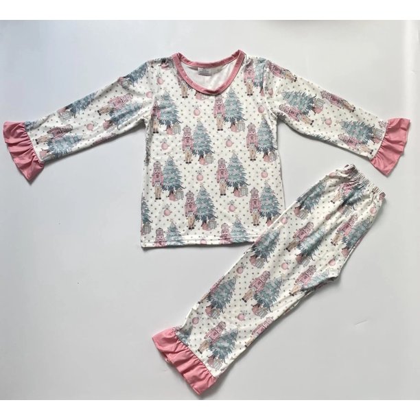 Conjunto de pijamas de Navidad para niños, pijamas estilo jersey para niños y niñas, pijamas para niños, pijamas con pantalones de manga larga
