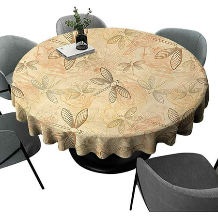 Lmell Beige Round Table Cloth Vintage, 50 Inch Round Table Cover
