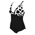 thumbnail image 6 of Mifsaly One Piece Swimsuit for Women Tummy Control V Neck Mesh Monokini Elegant Slim Fit Ruched Bathing Suits Summer Beach Vacation Swimwear S, 6 of 6