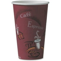 Solo Bistro Design Disposable Paper Cups - 16 fl oz - 50 / Pack - Maroon - Polyethylene - Hot Drink, Coffee, Tea, Cocoa | Bundle of 10 Packs