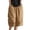 Khaki, variant on MDUKONU Women's Stylish Linen Shorts Breathable Below Knee Fade Resistant White XXL