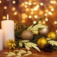 thumbnail image 7 of GoXteam 20Pcs Christmas Glitter Leaves Bay Leaves Spray 13" Artificial Bay Leaf Picks Sprays Giltter Stems for Christmas Tree DIY Xmas Wreath Garland Home Decor, Gold, 7 of 7