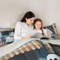 thumbnail image 4 of Feelyou Spooky Street Ghost Twin Comforter Sets, Cartoon Outdoor Pizza Bedding Set, Blue Beige, Gray Reversible, 2-Piece, 1 Comforter and 2 Pillowcases, 4 of 7