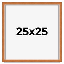 25x25 Shadow Box Frame Brown | 0.875 Inches Deep Real Wood Contemporary Shadowbox Display Frame |