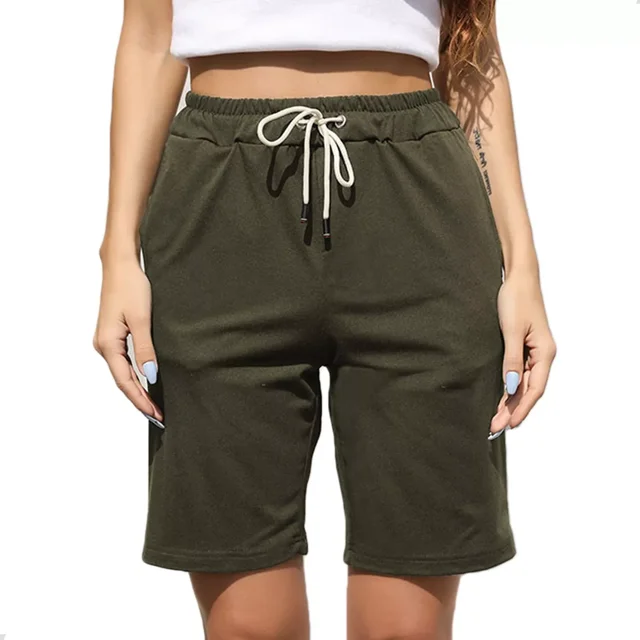 Bermudas Casuales Para Mujer Con Cordón Elástico Ajustable