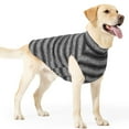 thumbnail image 7 of Small Dog Sweater, Stripes Warm Pullover for Winter Spring Fall, Soft Lightweight Dog Sweatshirt Indoor Outdoor Clothes for Small Medium Dogs Girl Grey XL, 7 of 7