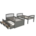 thumbnail image 5 of Cfowner Twin Over Twin Bunk Bed with Twin Trundle Bed, Wood Bunk Bed Frame with Ladder Safety Rail 3 Storage Drawers for Teens, 5 of 7
