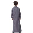 thumbnail image 4 of Nrmvnmi Muslim Robe for Boys Long Sleeve Turndown Neck Saudi Arab Kaftan Islamic Button Dubai Robes With Pockets, 4 of 9