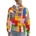 thumbnail image 7 of Salouo Colorful Plastic Blocks Pattern Pattern Hoodie Sweatshirts for Women, Autumn Pullover Hoodie Workout Sweat Women's Long Sleeve Preppy Sweatshirts-Large, 7 of 7