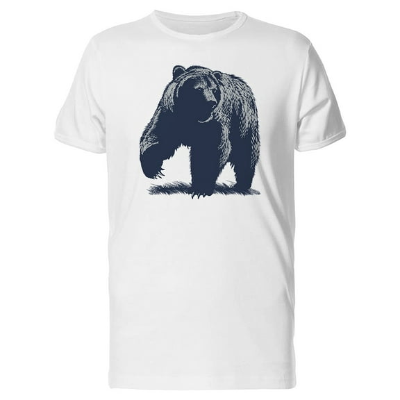 Grizzly Bear Walking On Grass Tee Men's -Image by Shutterstock