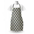 thumbnail image 3 of Floral Apron, Scandinavian Style Eight-Petal Flower Vertical Alignment, Unisex Kitchen Bib with Adjustable Neck for Cooking Gardening, Adult Size, Indigo Multicolor, by Ambesonne, 3 of 4