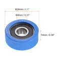 thumbnail image 2 of Unique Bargains PU Pulley Roller Bearing 8x28x10mm Polyurethane Coated Guide Wheel for Industrial, Blue, 2 of 5