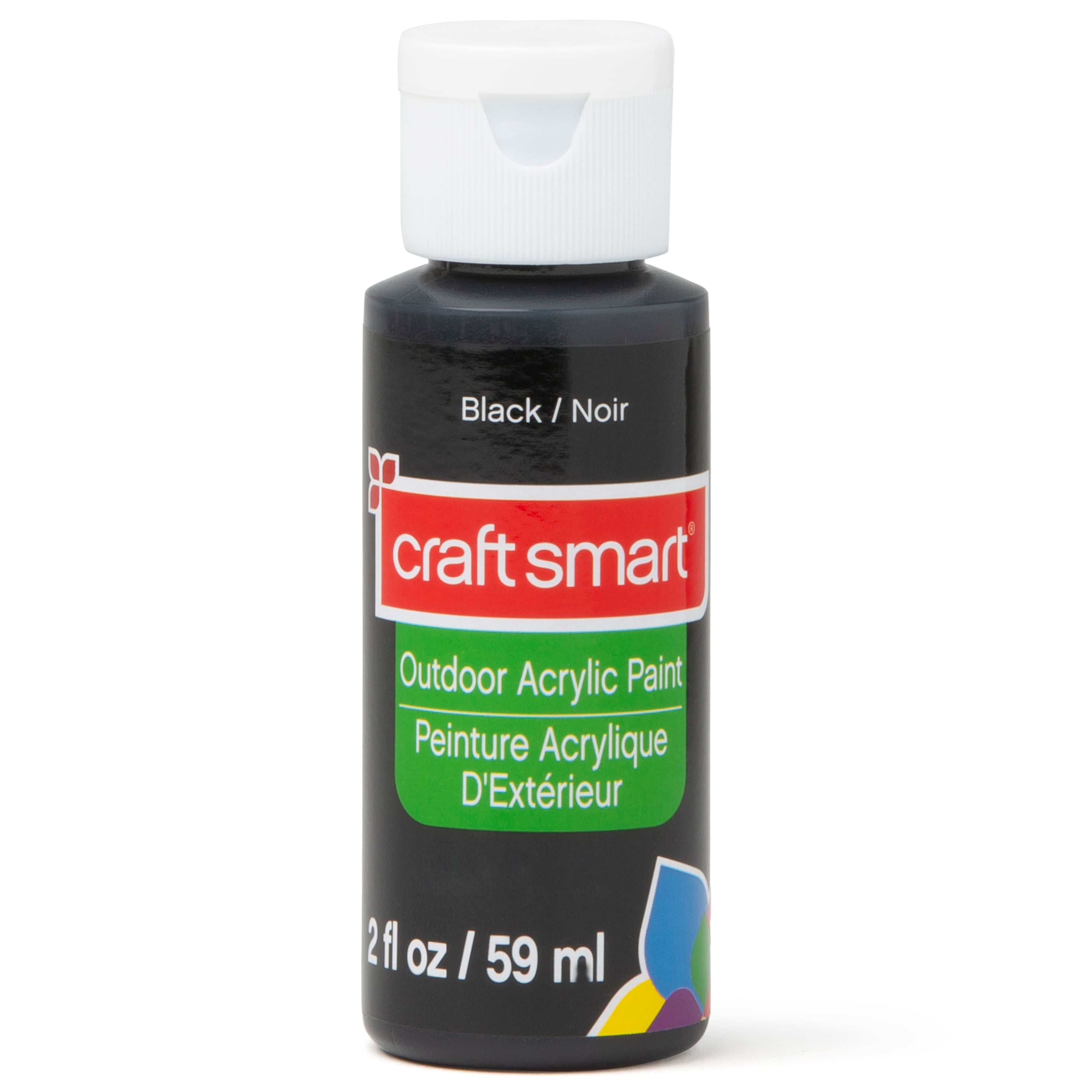 Craft Smart 2oz. Black Outdoor Acrylic Paint - Non-Toxic Paint for Drawing, Painting, Art & Crafts Supplies - Bulk 12 Pack