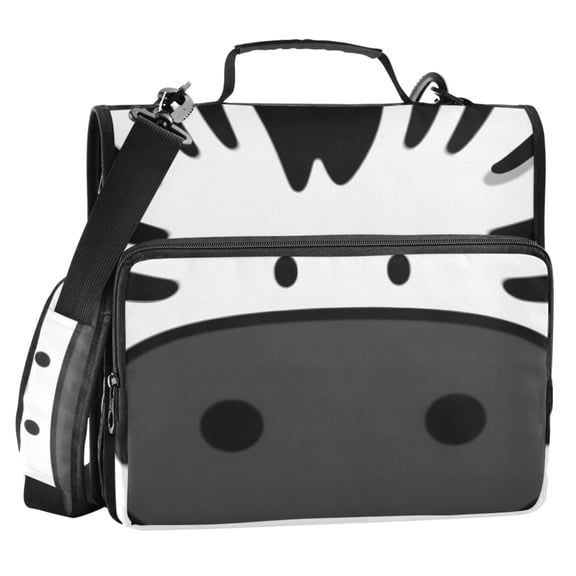ALAZA Zipper Binder Funny Zebra Face 2 in 3 Ring Trapper Keeper 500 Sheet Capacity File Folder Organizer Bag