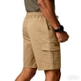 thumbnail image 4 of Fgvctg Work Shorts for Men Elastic Waistband Casual Summer Hiking Beach Cargo Short Stretch Waistband Breathable Relaxed Fit Shorts Drawstring Work Lightweight Pants with Pockets,Khaki,L, 4 of 5