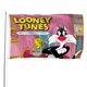 thumbnail image 1 of Silvestre y Piolín Bandera impresa con temática, regalo perfecto para fanáticos, amigos y familiares, y adecuada para actividades al aire libre e interiores, decoraciones de fiesta. 90 cm × 150 cm., 1 of 6