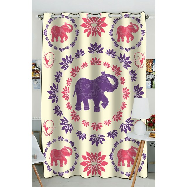Cortina opaca tradicional ABPHQTO con ojales de elefante 130x210 cm