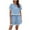 Light Blue, variant on 2 Picec of Outfit Sets for Womens Fashion Plus Size Summer and Autumn Round Neck Sleeveless Shorts Pants Casual Suit Sets