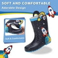 thumbnail image 7 of FUNCOO PLUS Toddler Rubber Rain Boots Kids Waterproof Boots for Boys, Rocket, Size 3, 7 of 7