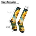 thumbnail image 2 of Sikiie Artistic Oil Painting Sunflower Knee Socks, High Socks Long Stretchy Sock Women Knee High Stocking, Long Socks for Women, 2 of 6