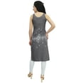 thumbnail image 5 of Bimba Womens Gray Moss Georgette Kurti With Tassel Summer Wear Tunic Blouse-4, 5 of 5