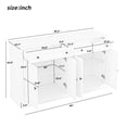 thumbnail image 5 of MEETFAV Kitchen Sideboard Storage Buffet Cabinet with 2 Drawers & 4 Doors Adjustable Shelves for Dining Room, Living Room, Antique White, 5 of 7